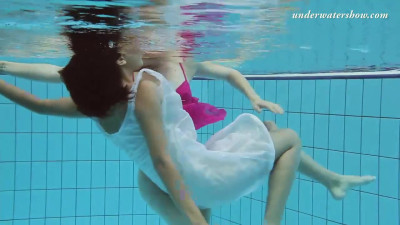 Well-made Lera and Sima's poolside dirt