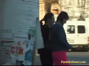 Energetic lass at big tits clip