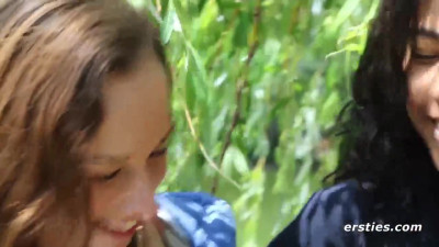 Pussy licking movie with winsome Abby and Caroline from Ersties