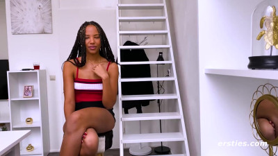 Alluring Romy's masturbate action