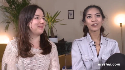 Graceful Leah and Kimber Lee at lesbian licking video