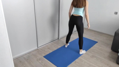 Yoga scene with funny Paula Mooney from Verified Amateurs